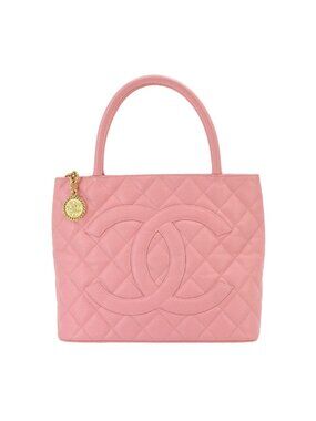 Chanel Reissue Tote Bag Caviar Leather Pink Gold Vintage Medallion
